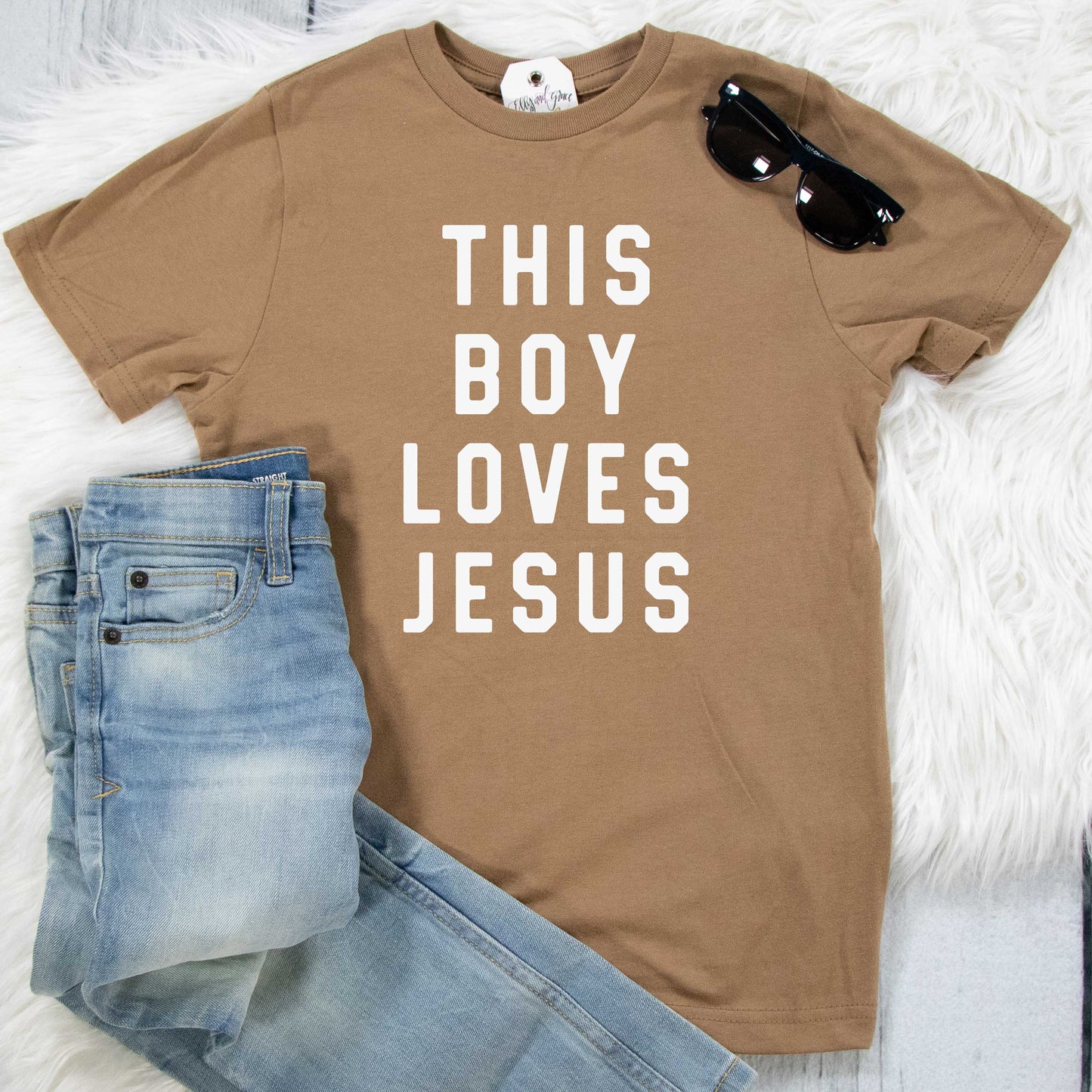This Boy Loves Jesus Unisex Youth Shirt