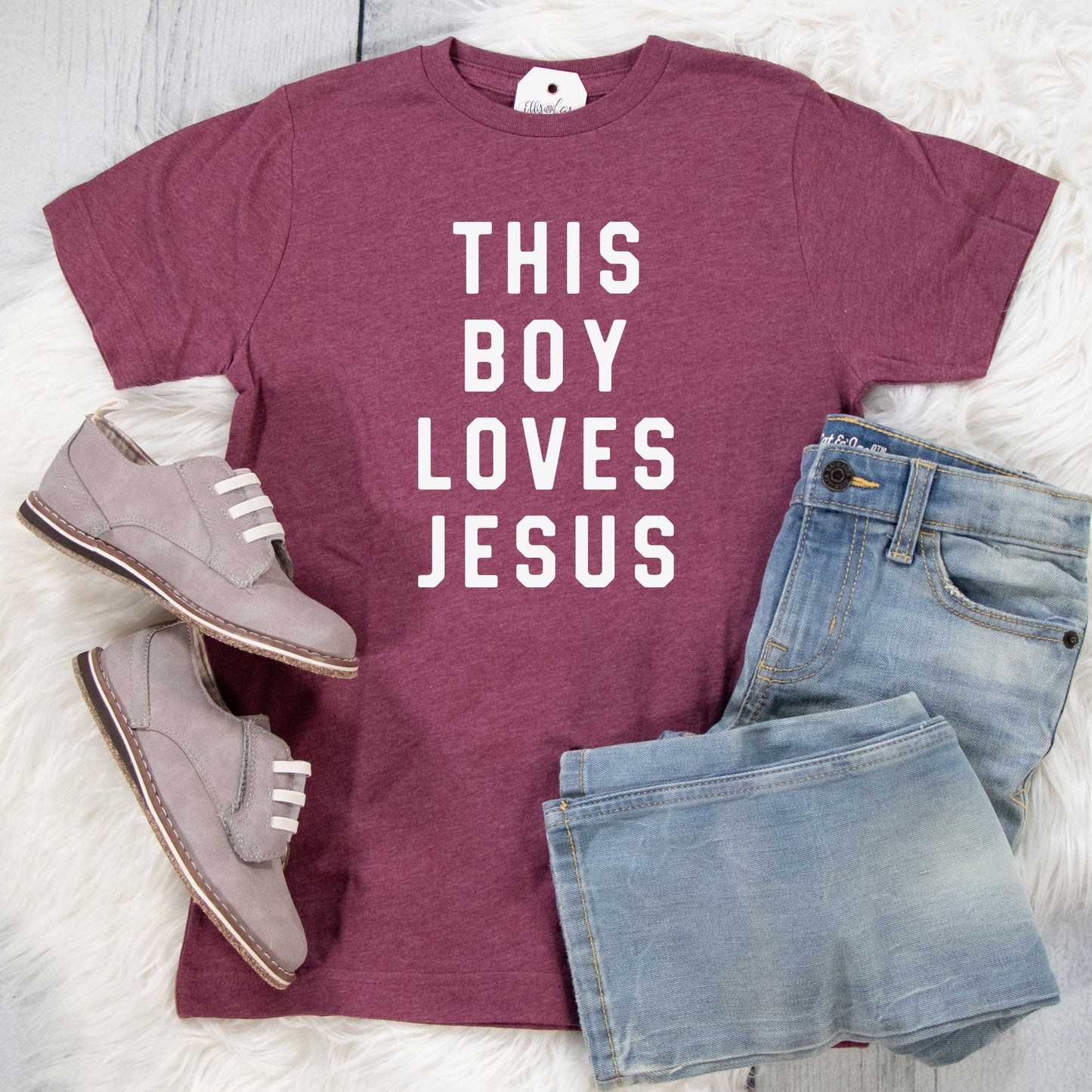 This Boy Loves Jesus Unisex Youth Shirt