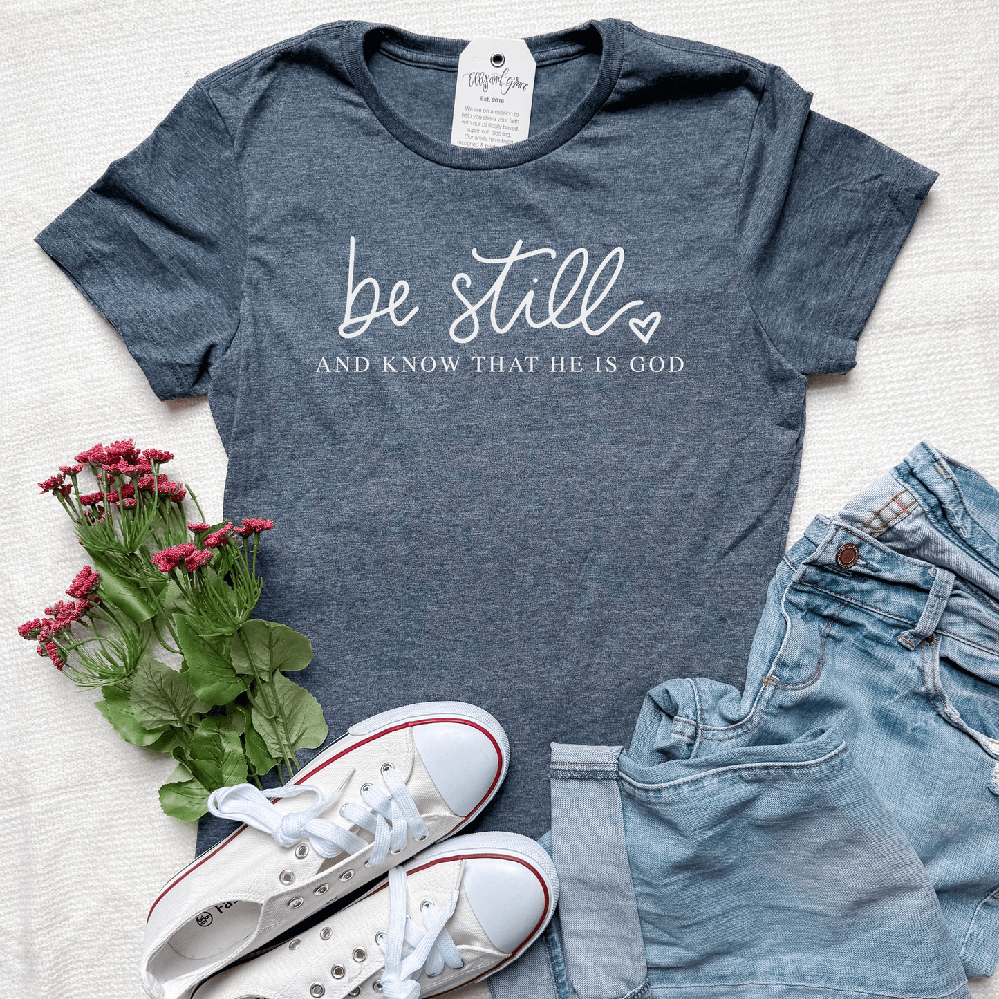 Be Still and Know that He is God Ladies Fit Short Sleeve Shirt