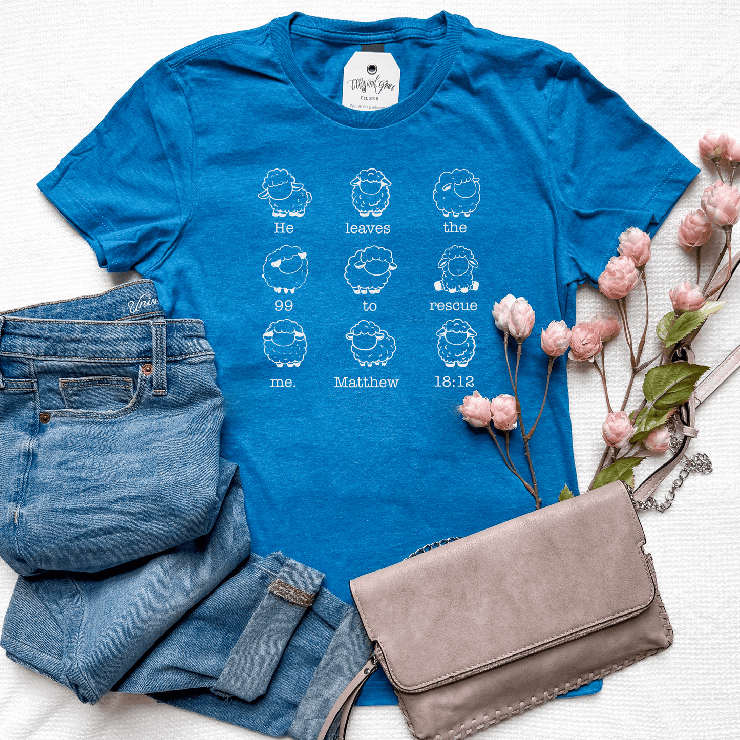 He Leaves The 99 Sheep Ladies Fit Short Sleeve Shirt