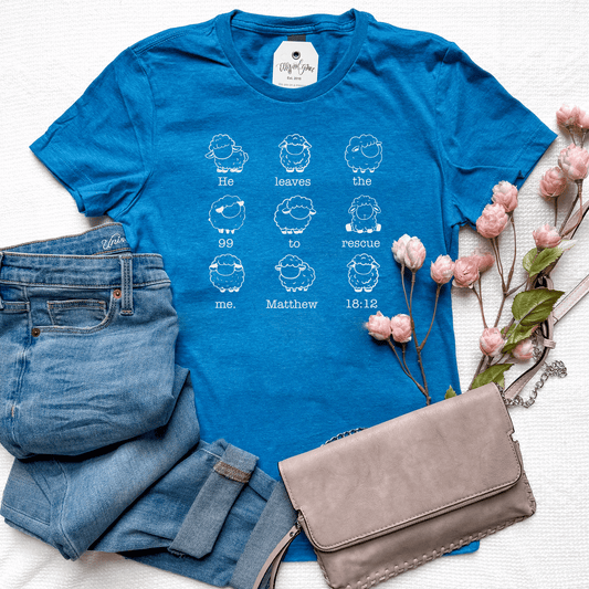 He Leaves The 99 Sheep Ladies Fit Short Sleeve Shirt