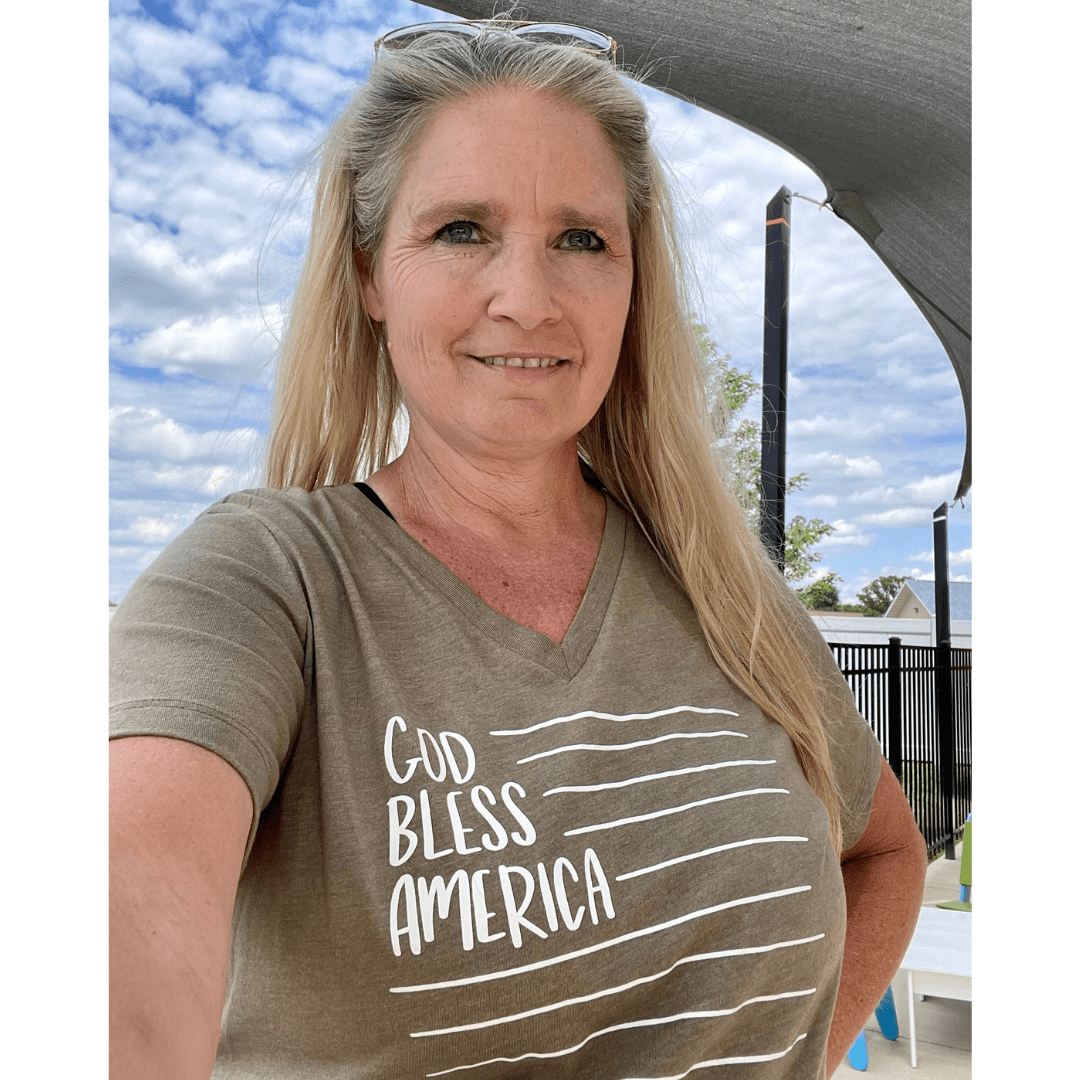 God Bless America Ladies Fit V-Neck