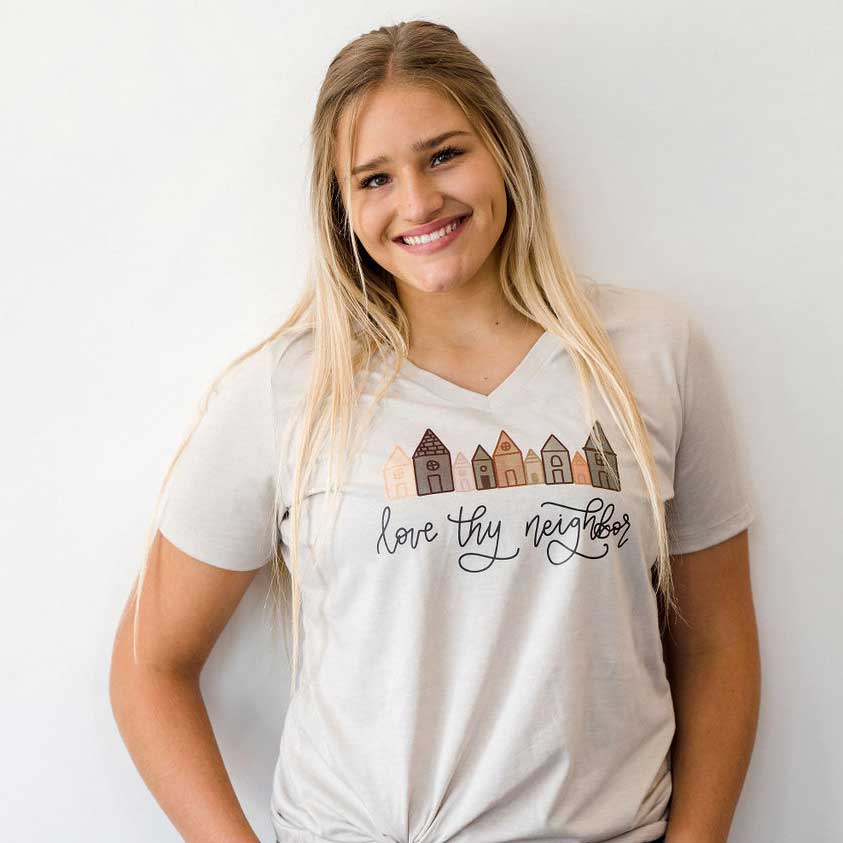 Love Thy Neighbor Relaxed Ladies V-Neck