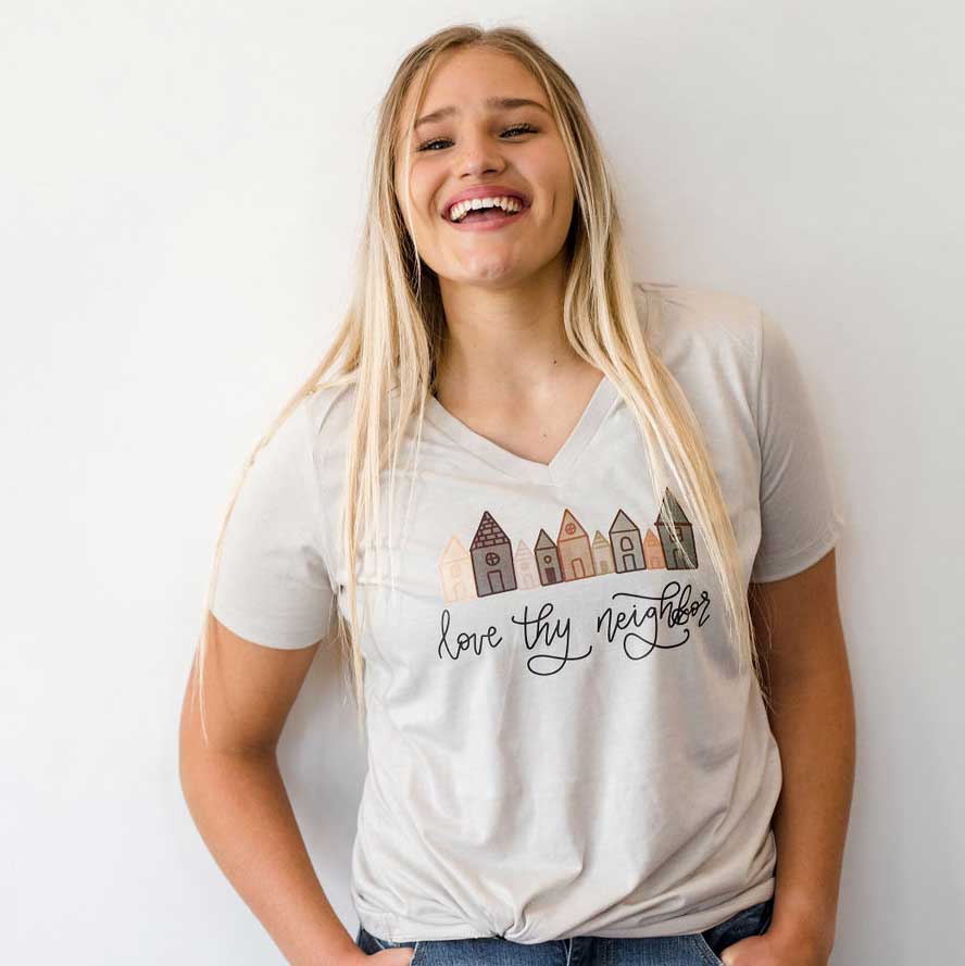 Love Thy Neighbor Relaxed Ladies V-Neck