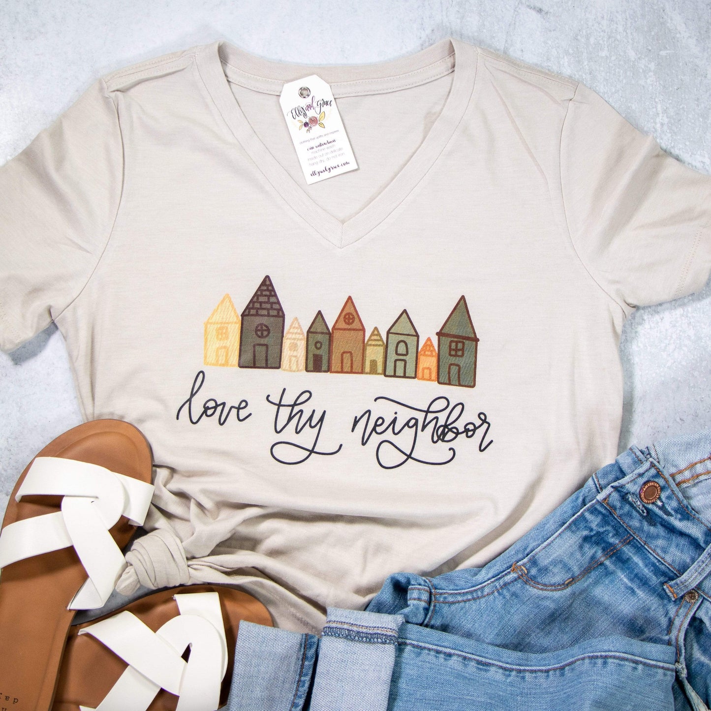Love Thy Neighbor Relaxed Ladies V-Neck