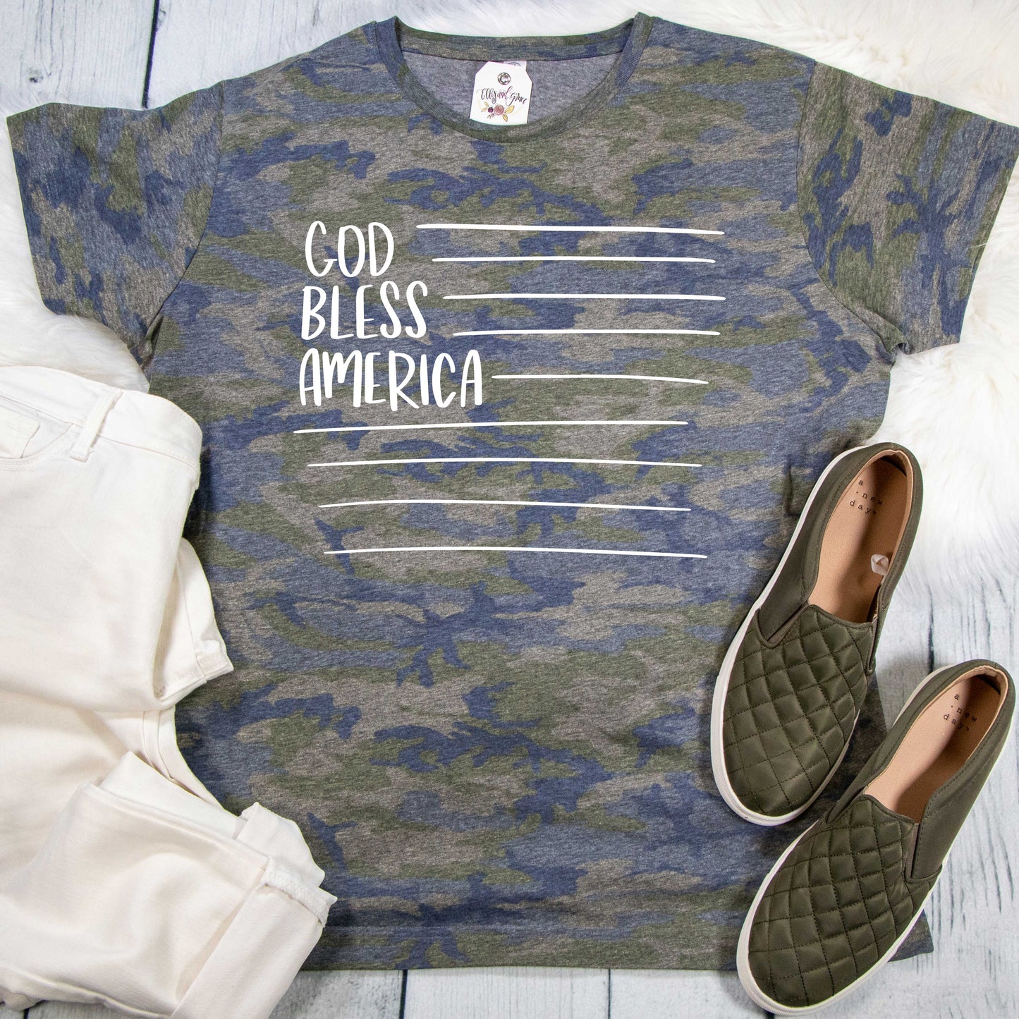 God Bless America Camo Unisex Tee