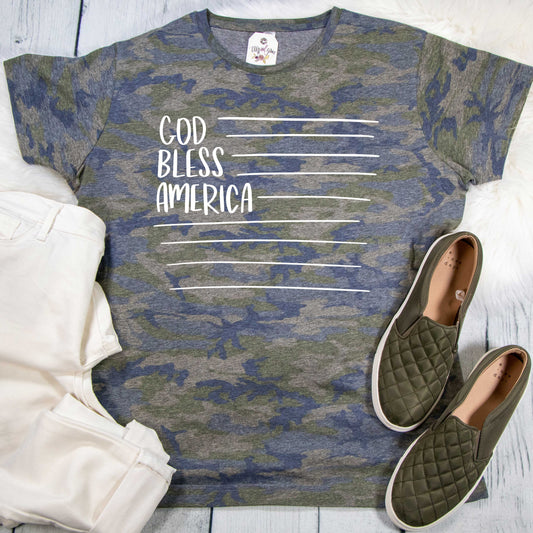 God Bless America Camo Unisex Tee