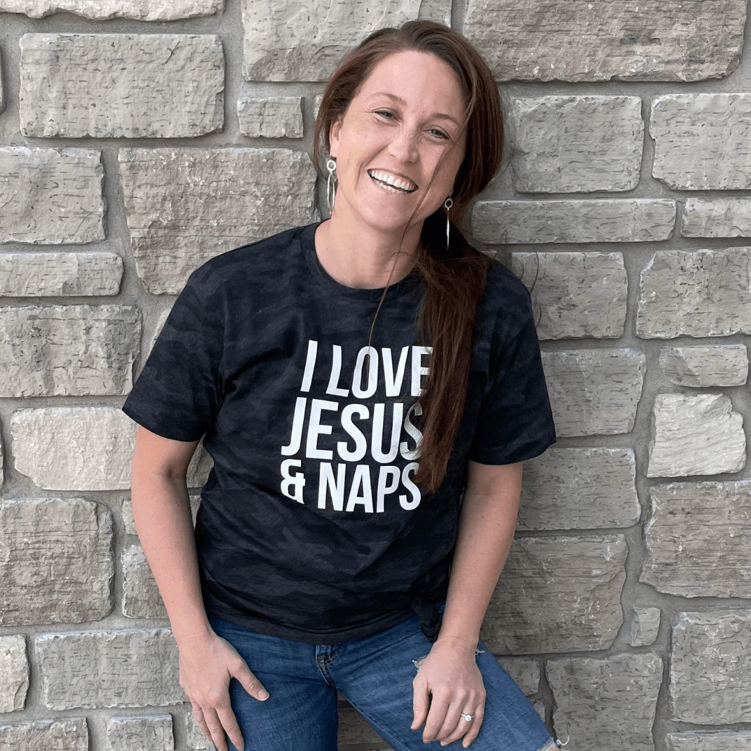 I Love Jesus and Naps Camo Unisex Tee