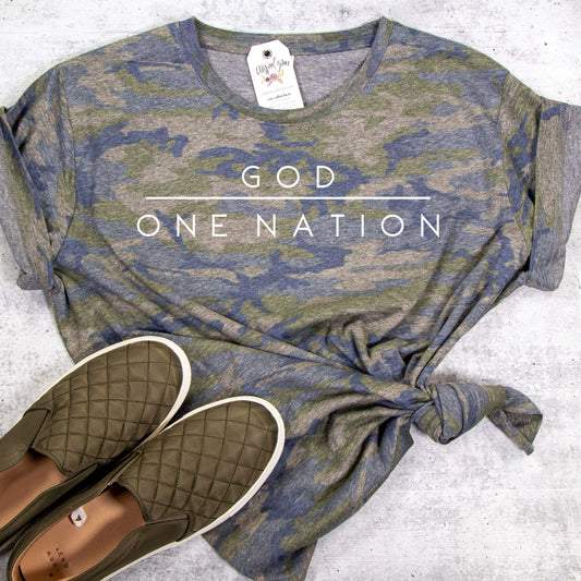 One Nation Under God Camo Unisex Tee
