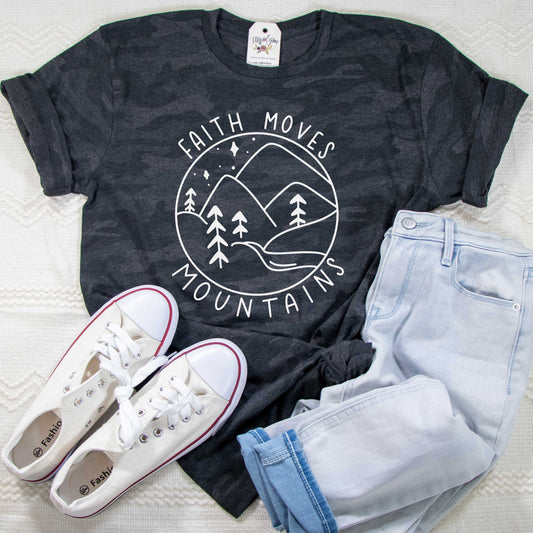 Faith Moves Mountains Camo Unisex Tee