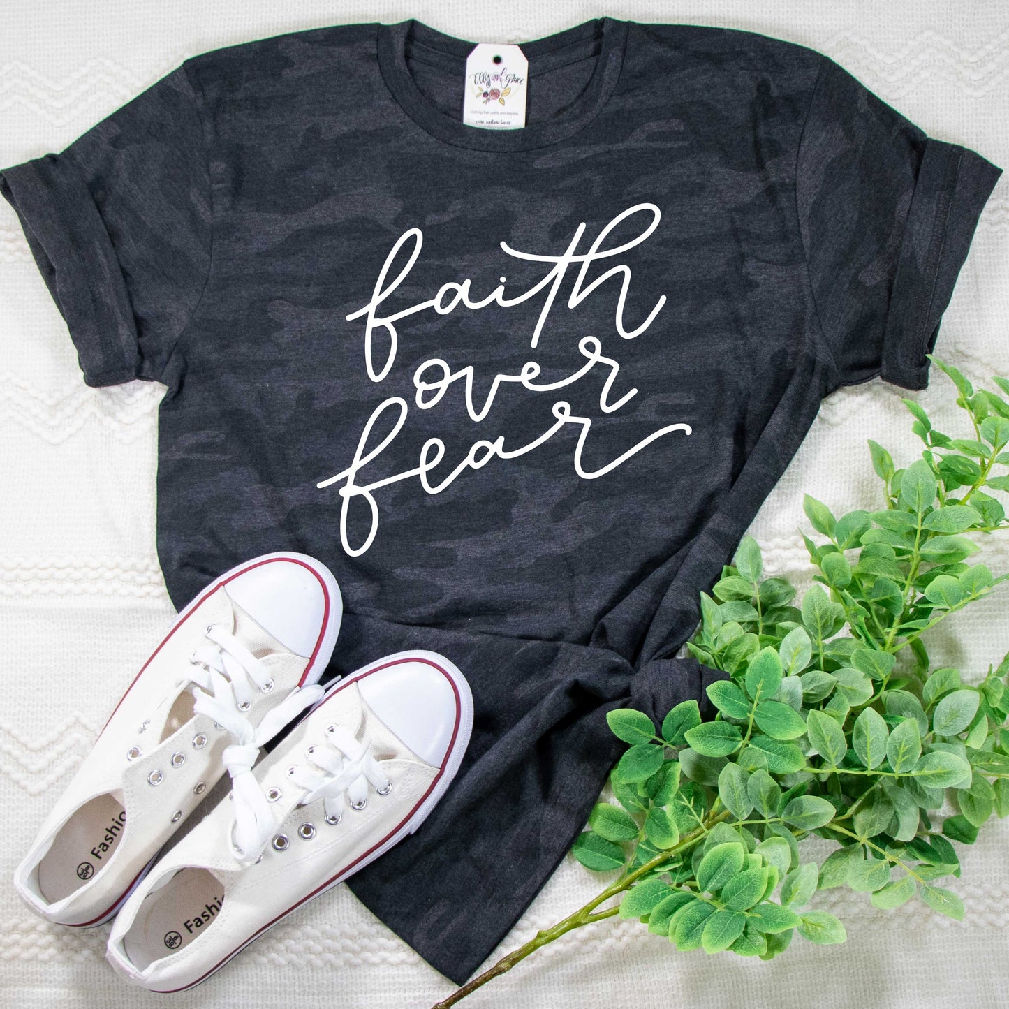 Faith Over Fear Camo Unisex Tee