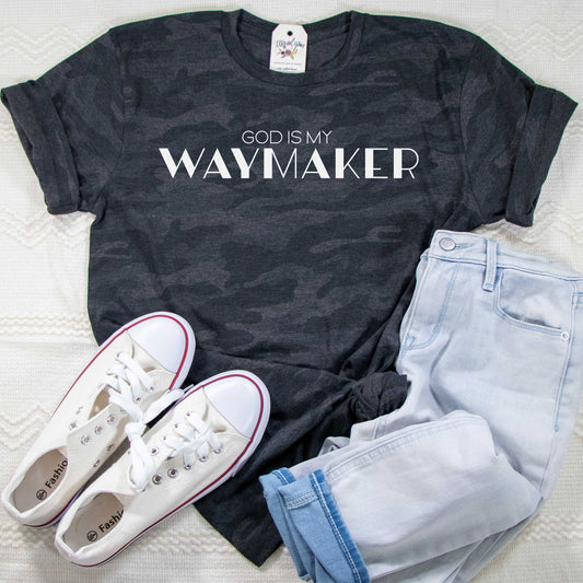 God is My Way Maker Camo Unisex Tee