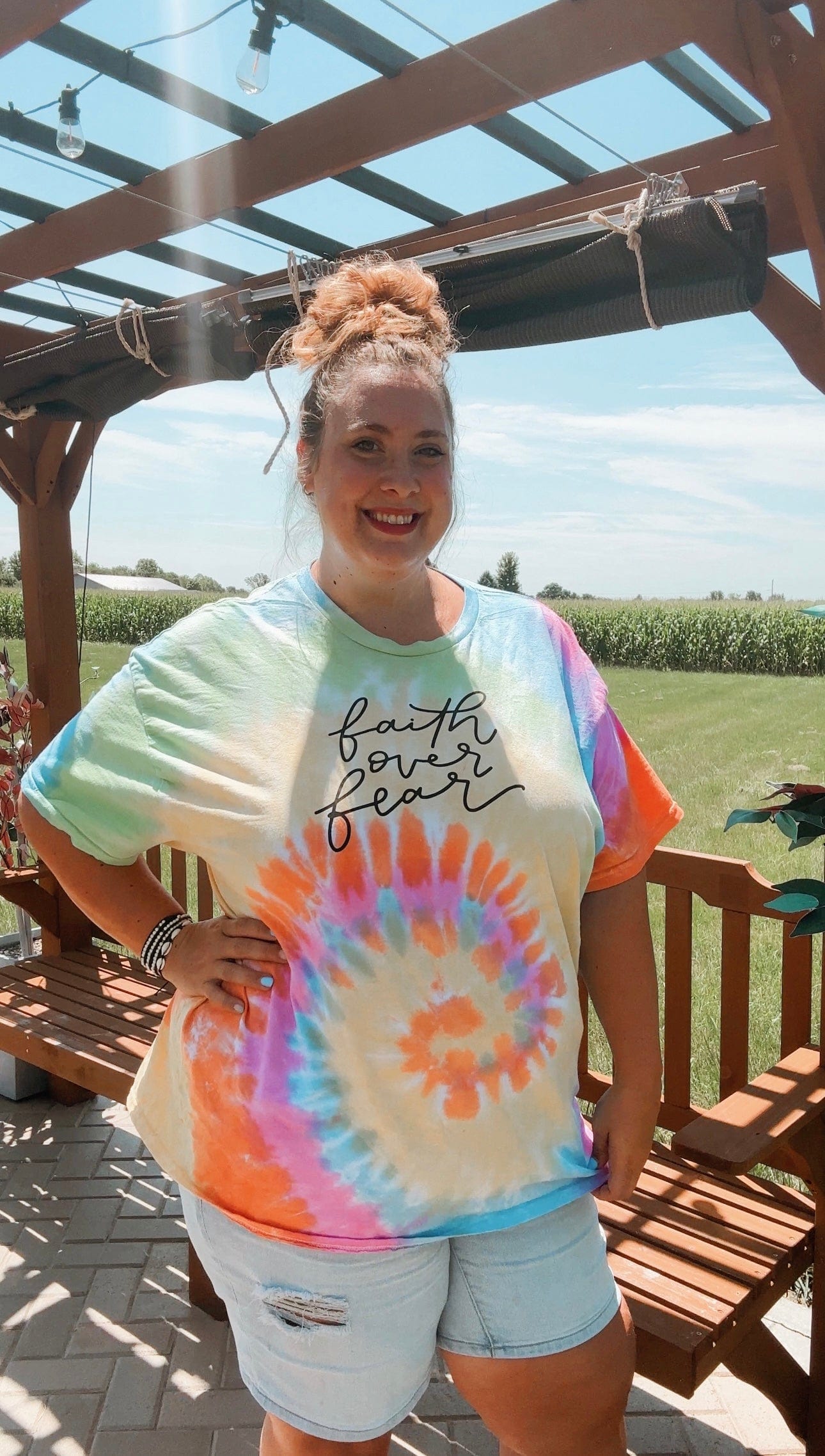 Faith Over Fear Tie Dye Unisex Shirt