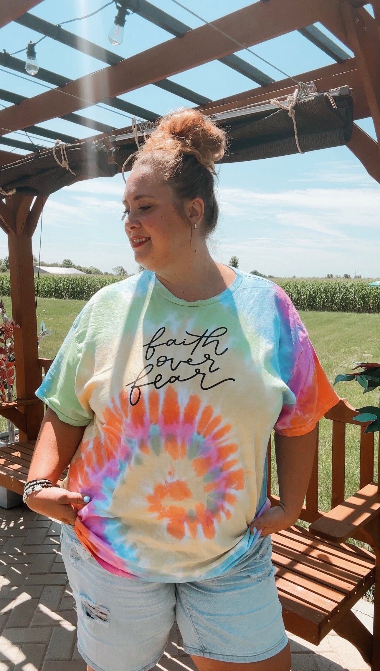 Faith Over Fear Tie Dye Unisex Shirt