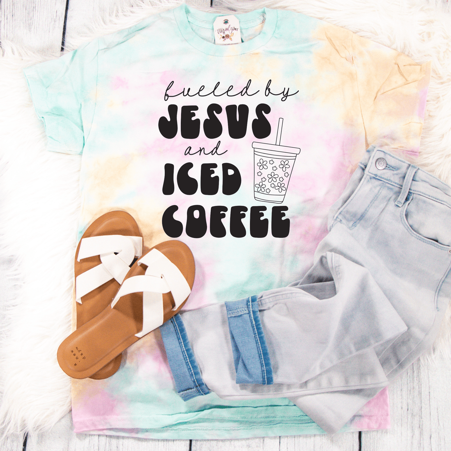 Fueled By Jesus And Coffee Tie Dye Unisex Shirt