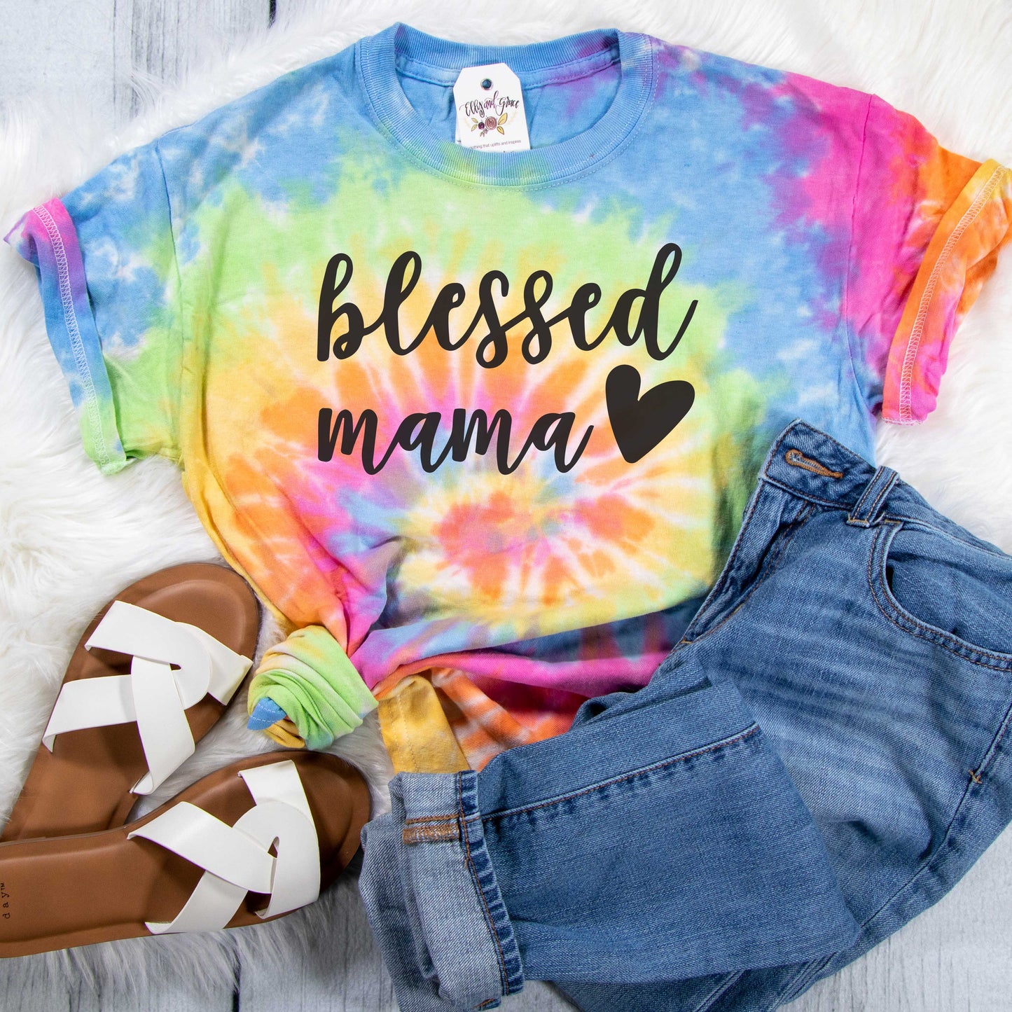 Blessed Mama Tie Dye Unisex Shirt