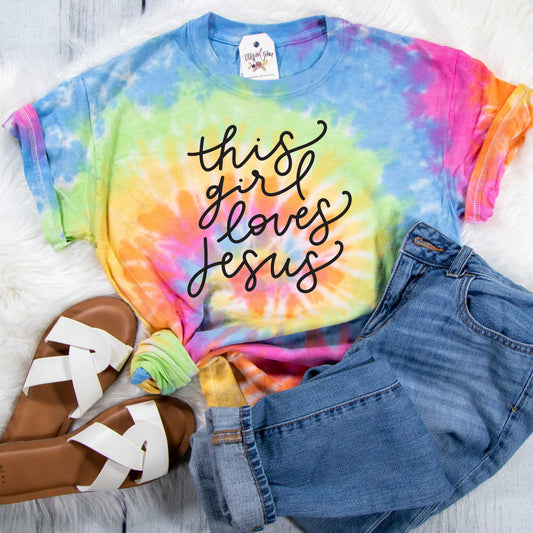 This Girl Loves Jesus Tie Dye Unisex Shirt