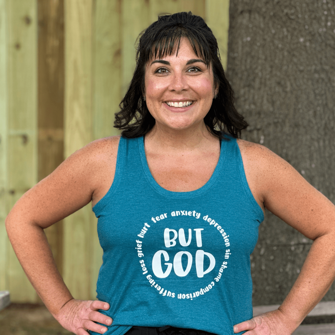But God Racerback Tank