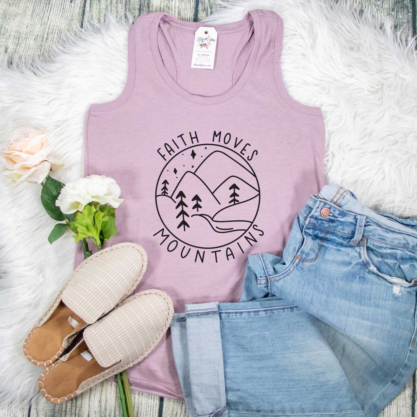 Faith Moves Mountains Racerback Tank