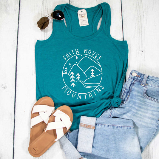 Faith Moves Mountains Racerback Tank