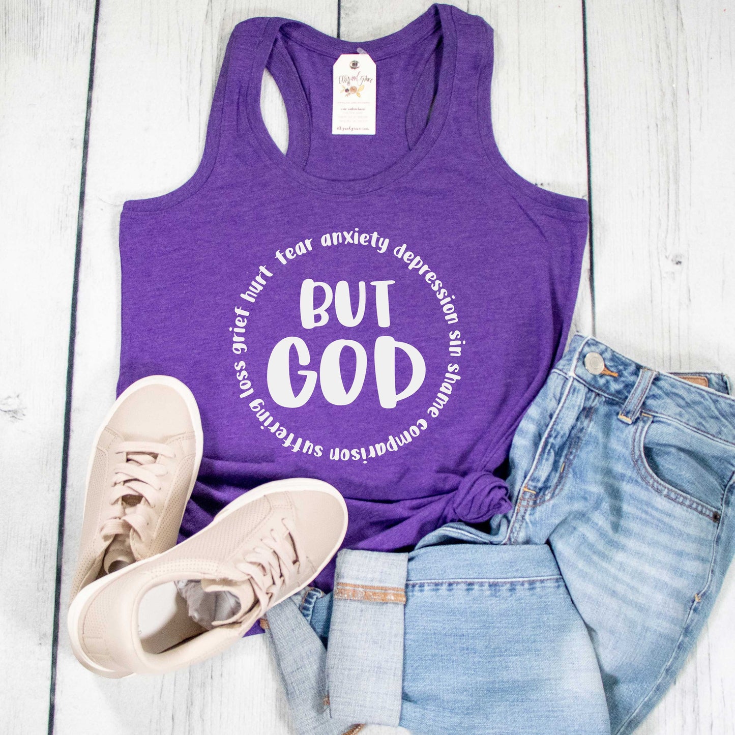 But God Racerback Tank