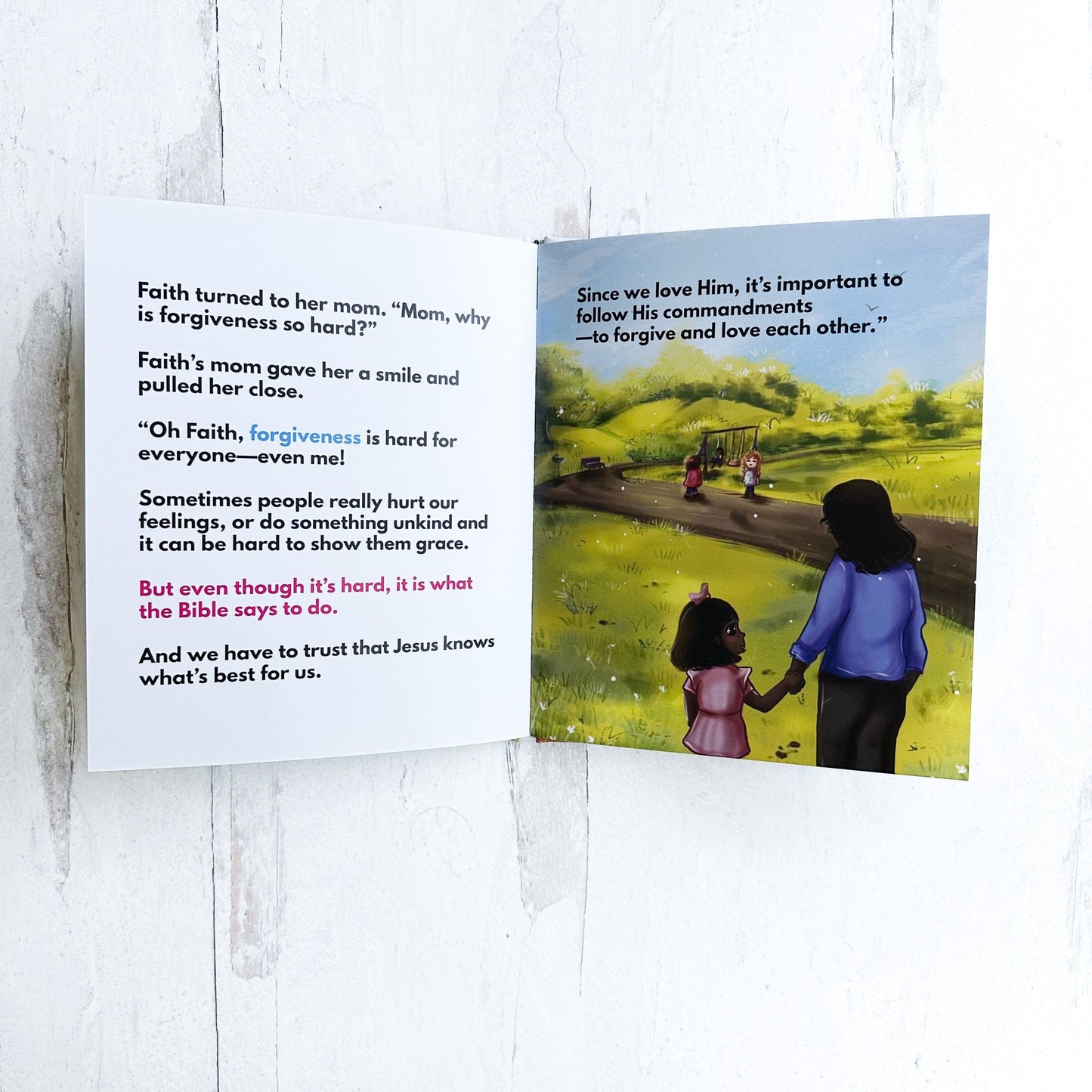 "Faith Learns Forgiveness" Book + Linen Doll Set