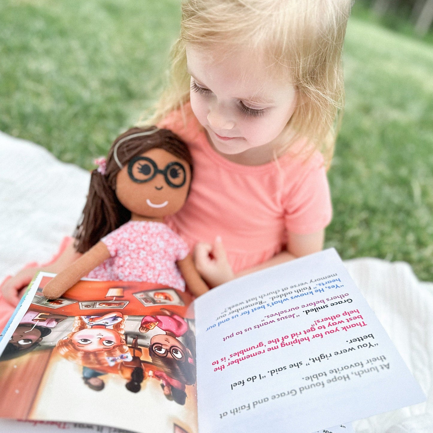 "Hope & the Grumbles" Book + Linen Doll Set