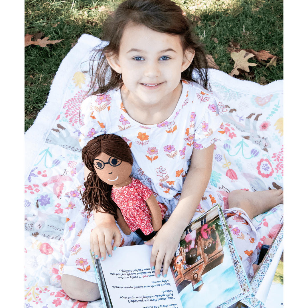 "Hope & the Grumbles" Book + Linen Doll Set