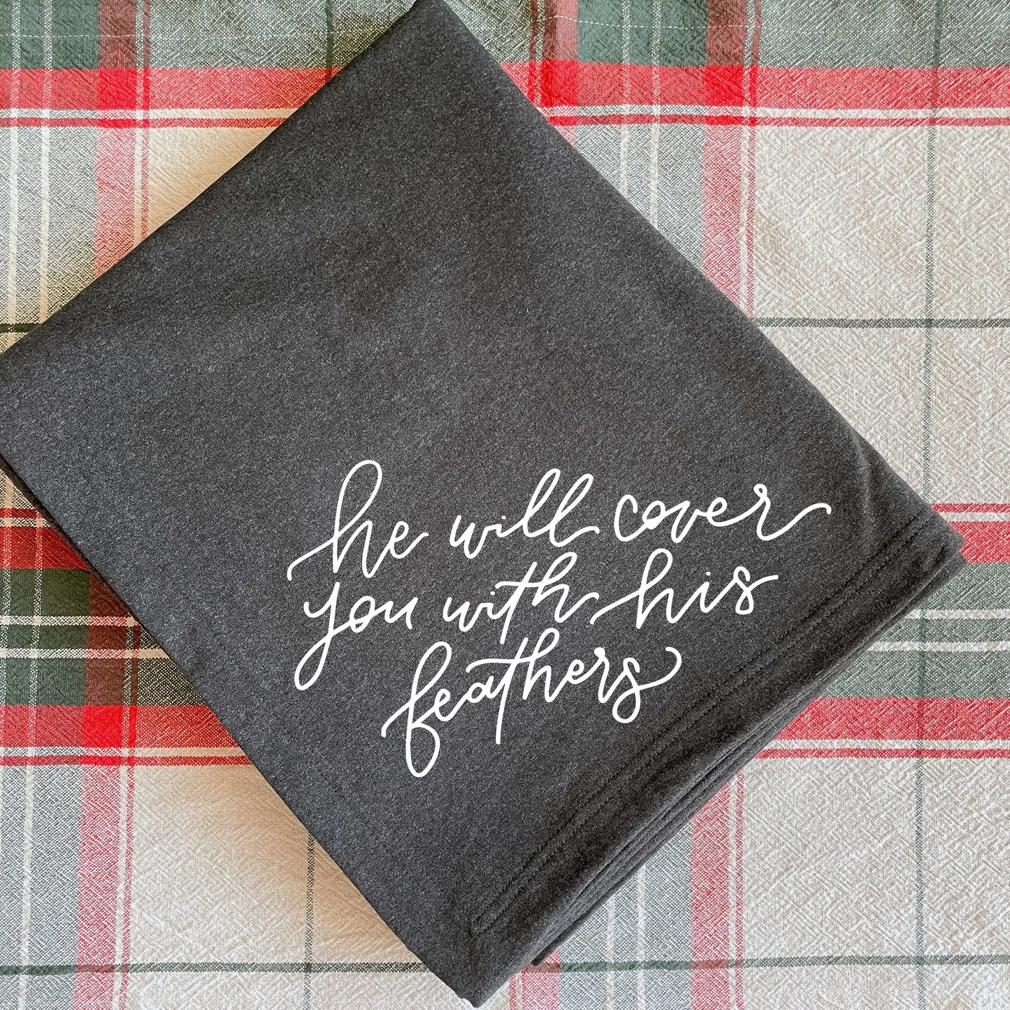 He Will Cover You Fleece Blanket