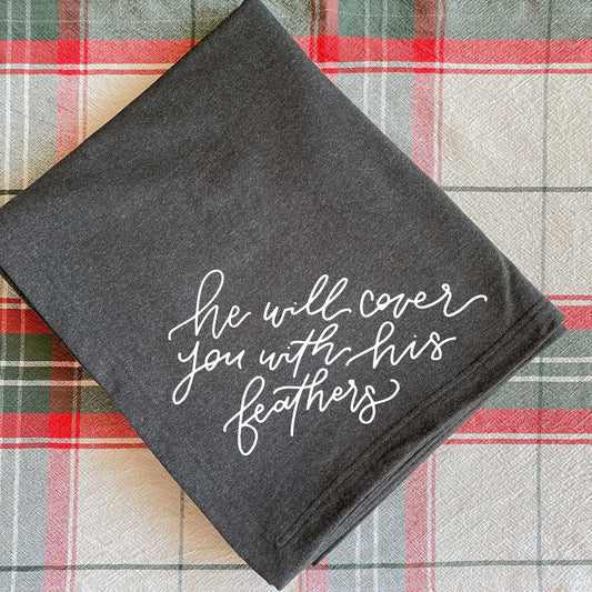 He Will Cover You Fleece Blanket