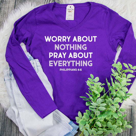 Worry About Nothing Longsleeve V-Neck