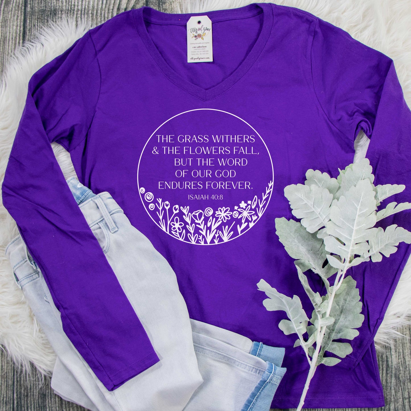 The Grass Withers and the Flowers Fall Longsleeve V-Neck