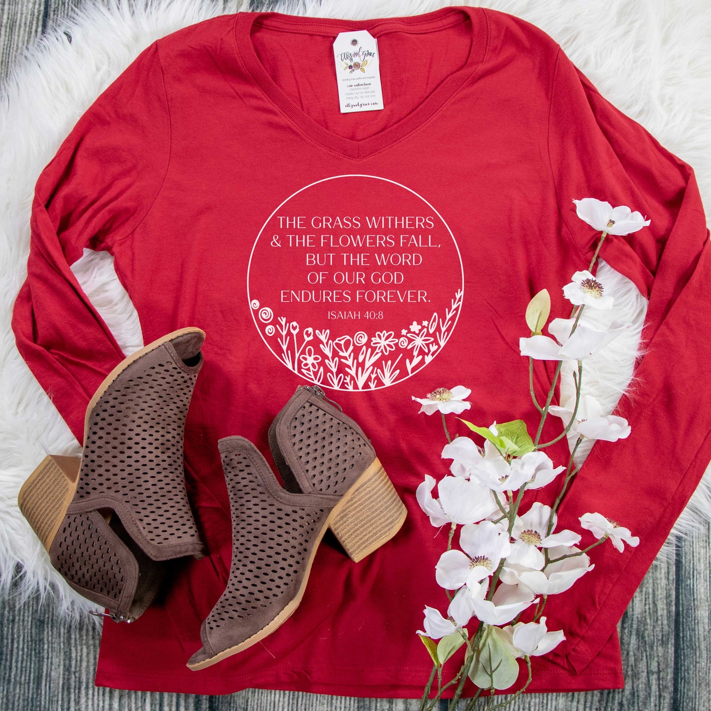 The Grass Withers and the Flowers Fall Longsleeve V-Neck