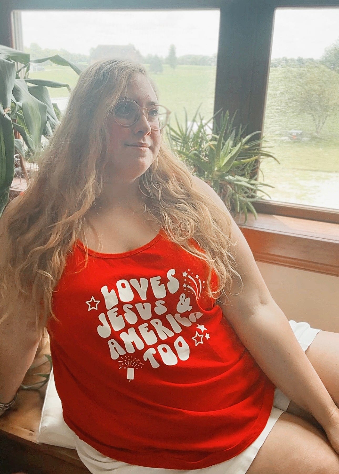 Loves Jesus and America Too Tank Top