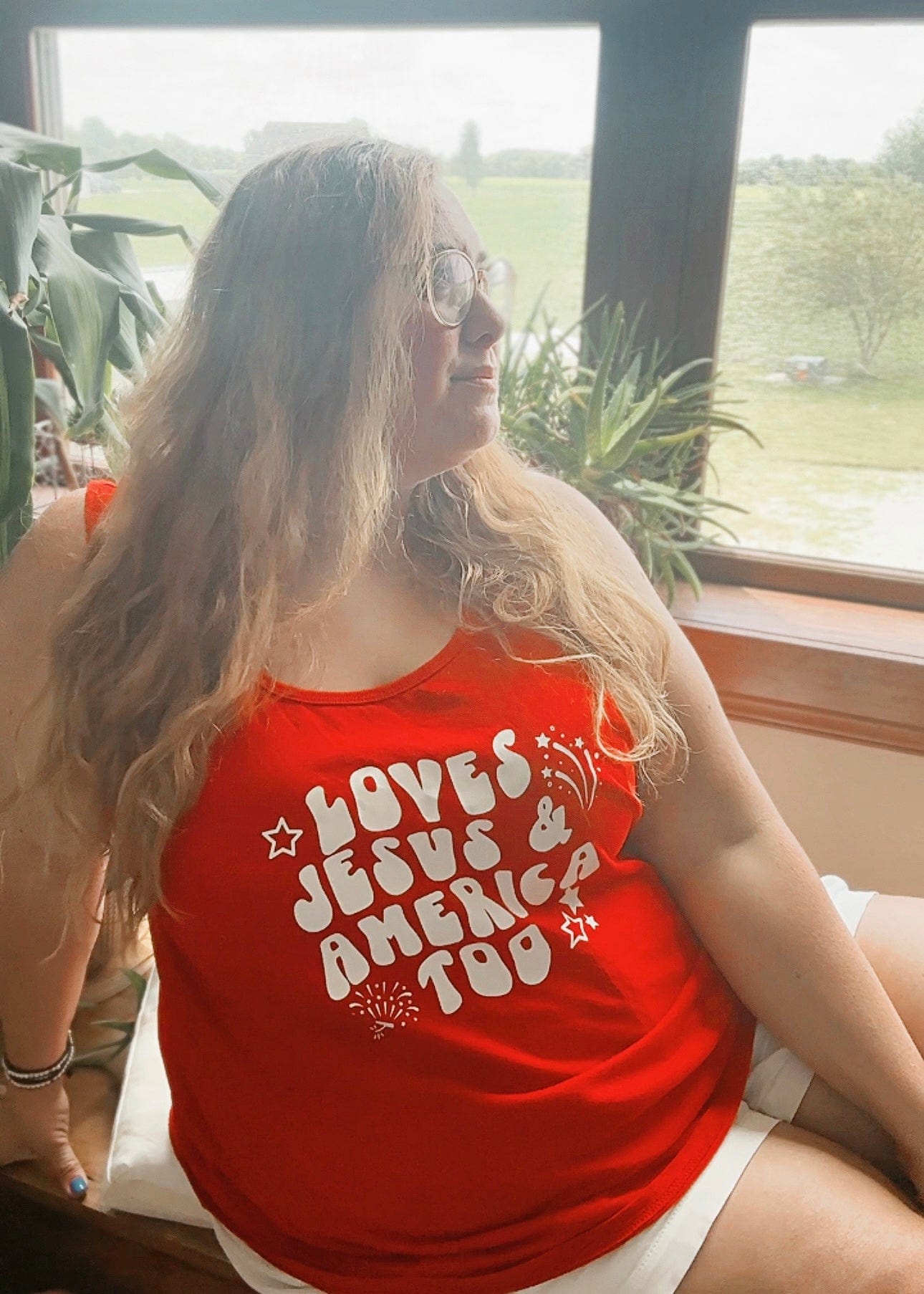 Loves Jesus and America Too Tank Top