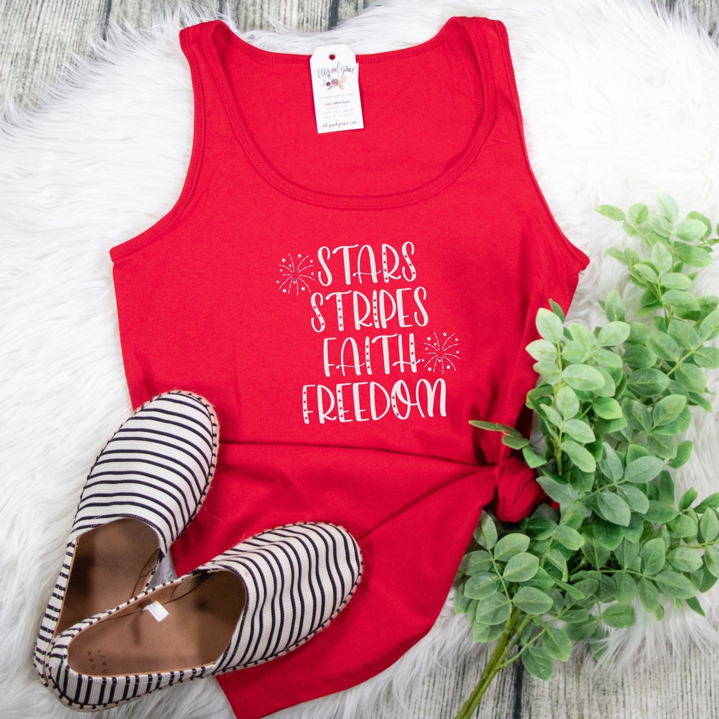 Stars Stripes Faith Freedom Tank Top