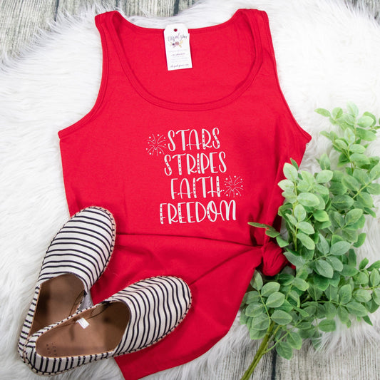 Stars Stripes Faith Freedom Tank Top