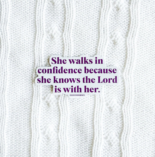 She Walks in Confidence Sticker