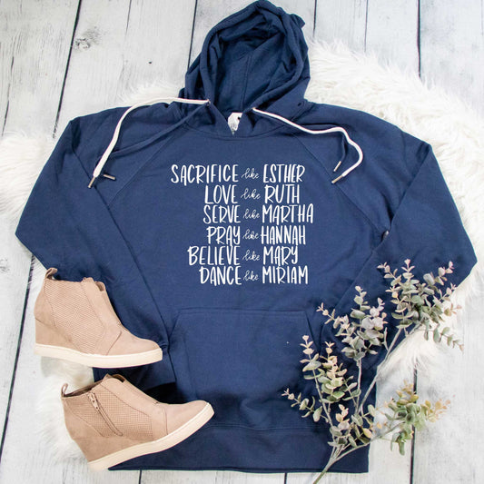 Women of the Bible Lightweight Terry Hoodie