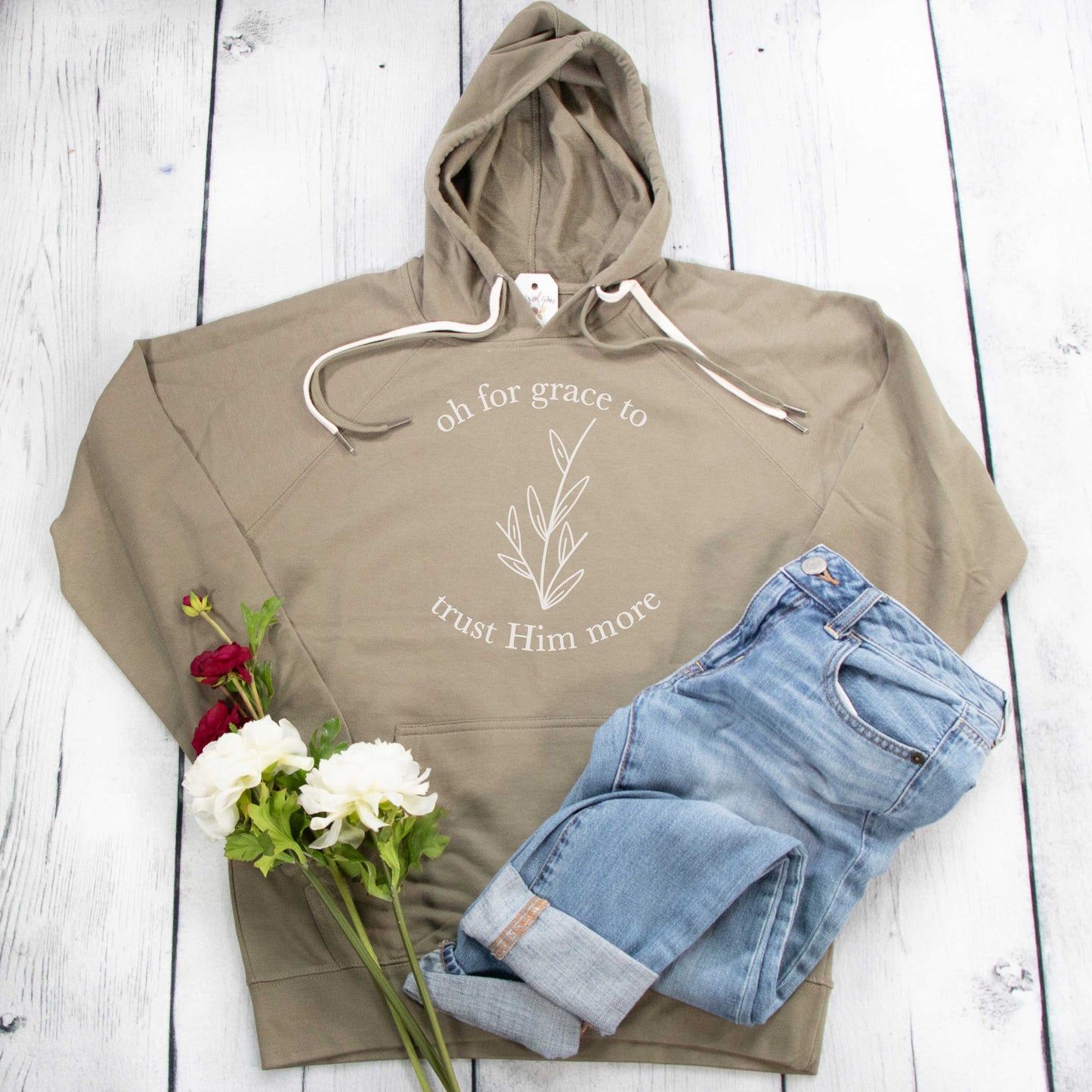 Oh for Grace to Trust Him More Lightweight Terry Hoodie