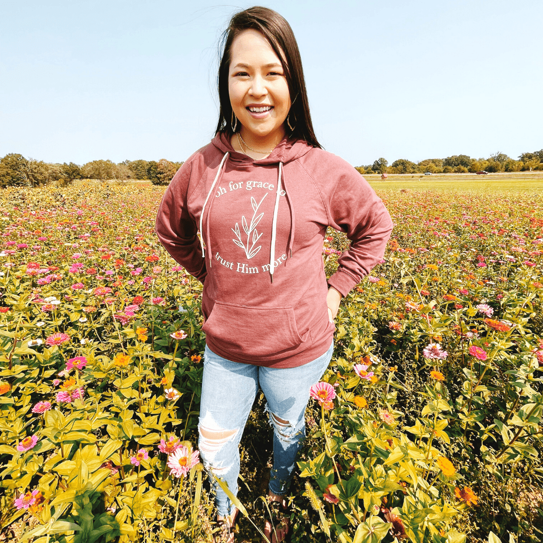 Oh for Grace to Trust Him More Lightweight Terry Hoodie