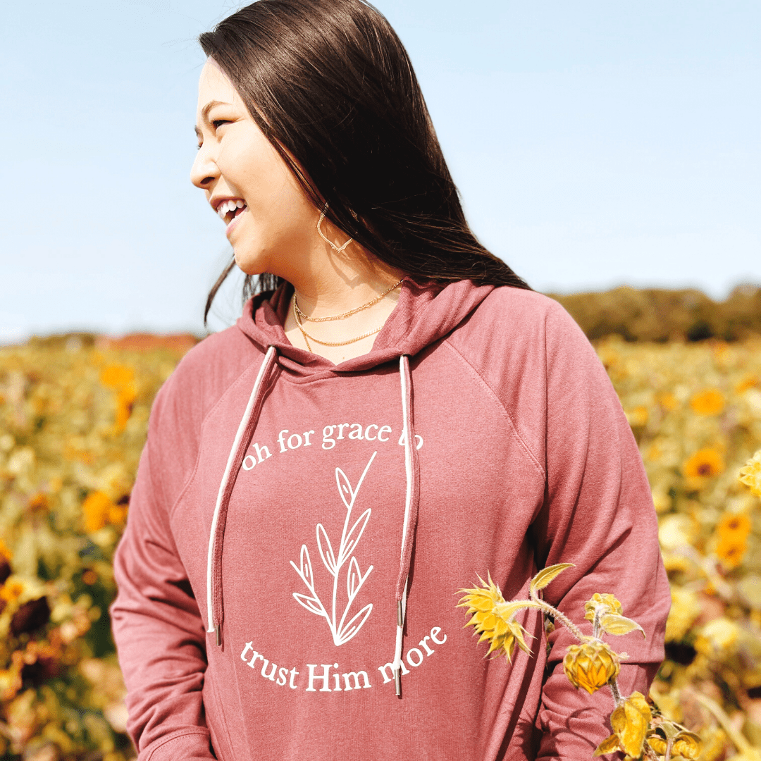 Oh for Grace to Trust Him More Lightweight Terry Hoodie