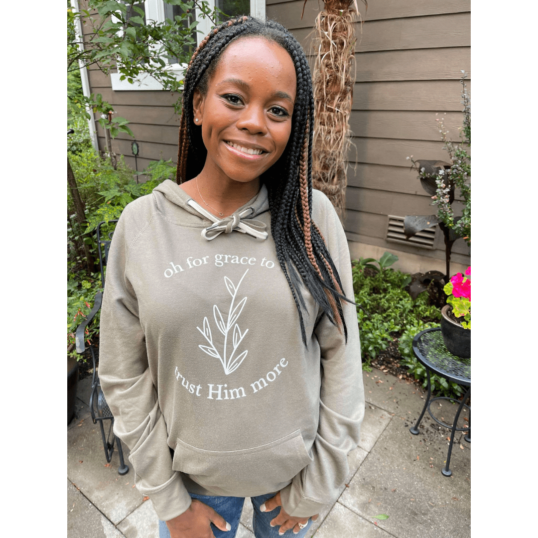 Oh for Grace to Trust Him More Lightweight Terry Hoodie
