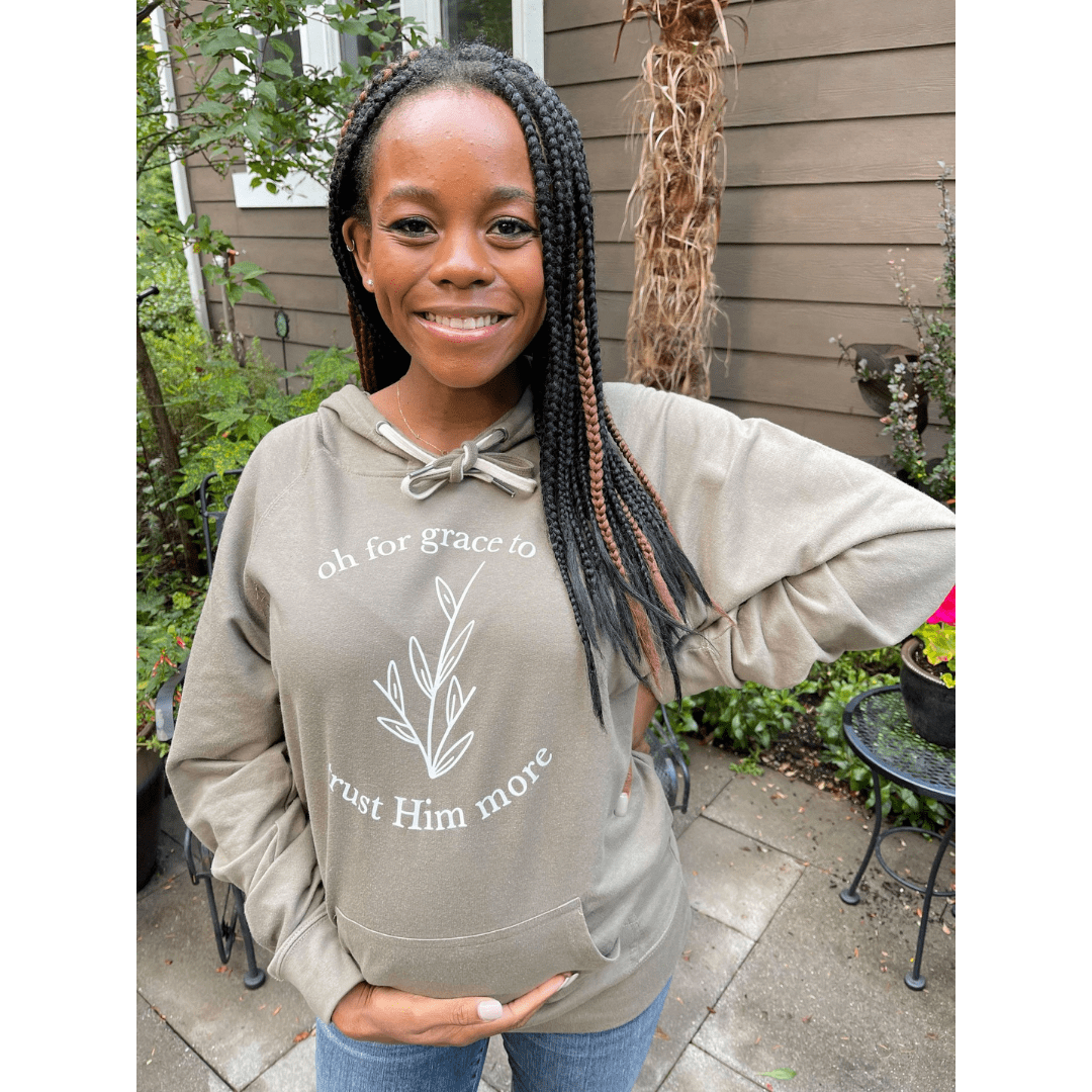 Oh for Grace to Trust Him More Lightweight Terry Hoodie
