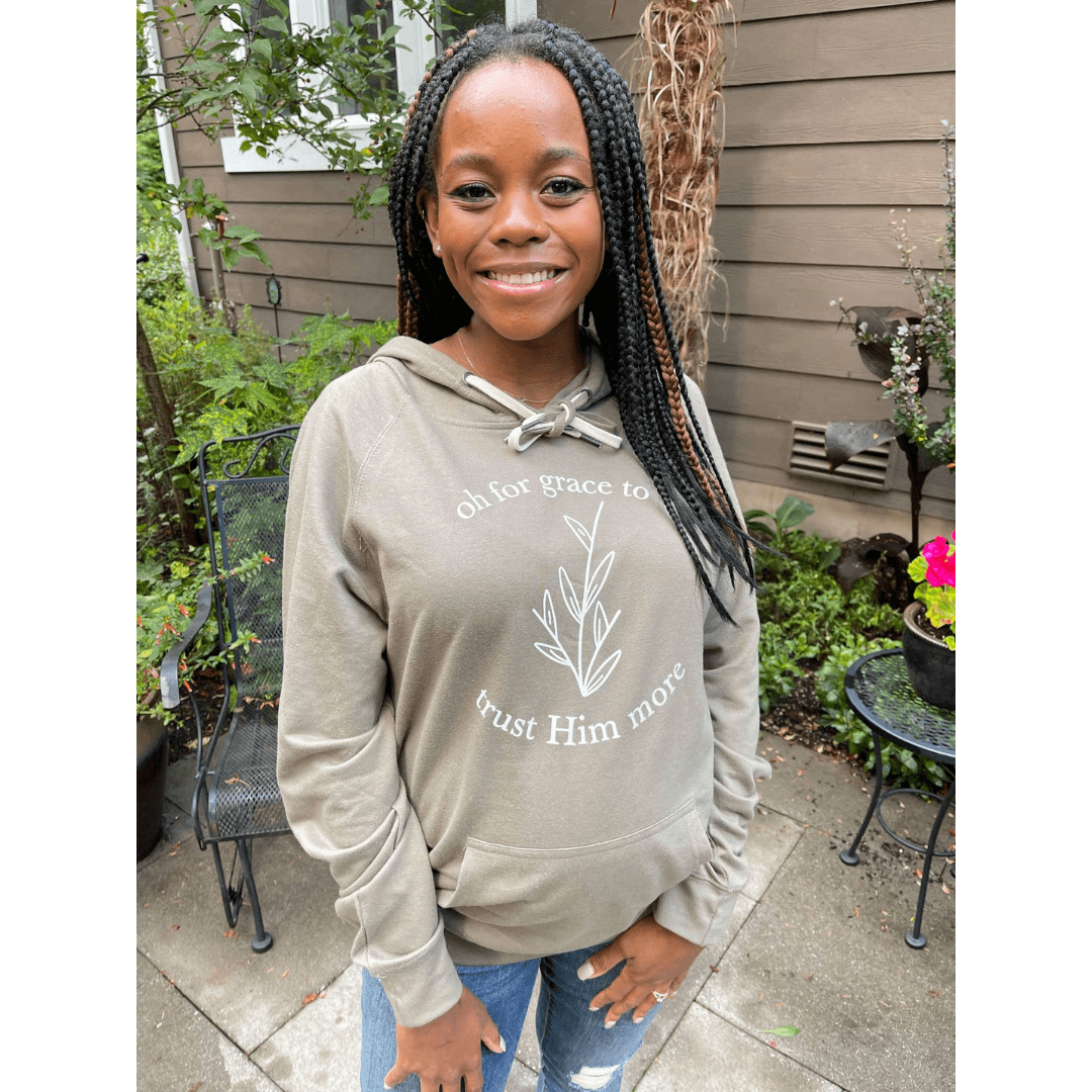 Oh for Grace to Trust Him More Lightweight Terry Hoodie