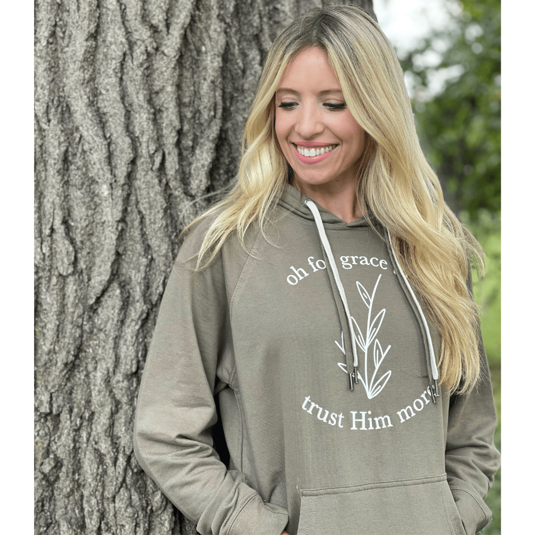 Oh for Grace to Trust Him More Lightweight Terry Hoodie