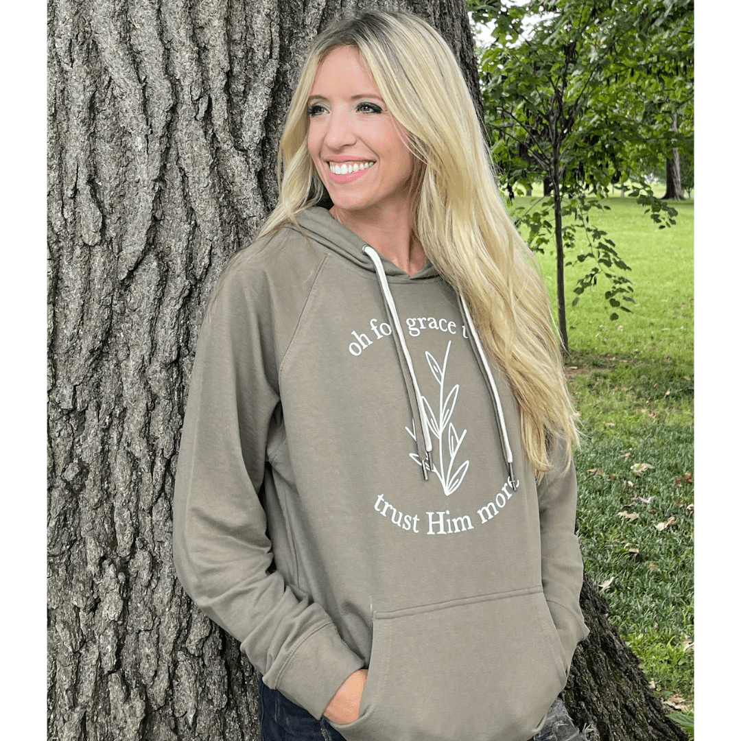 Oh for Grace to Trust Him More Lightweight Terry Hoodie