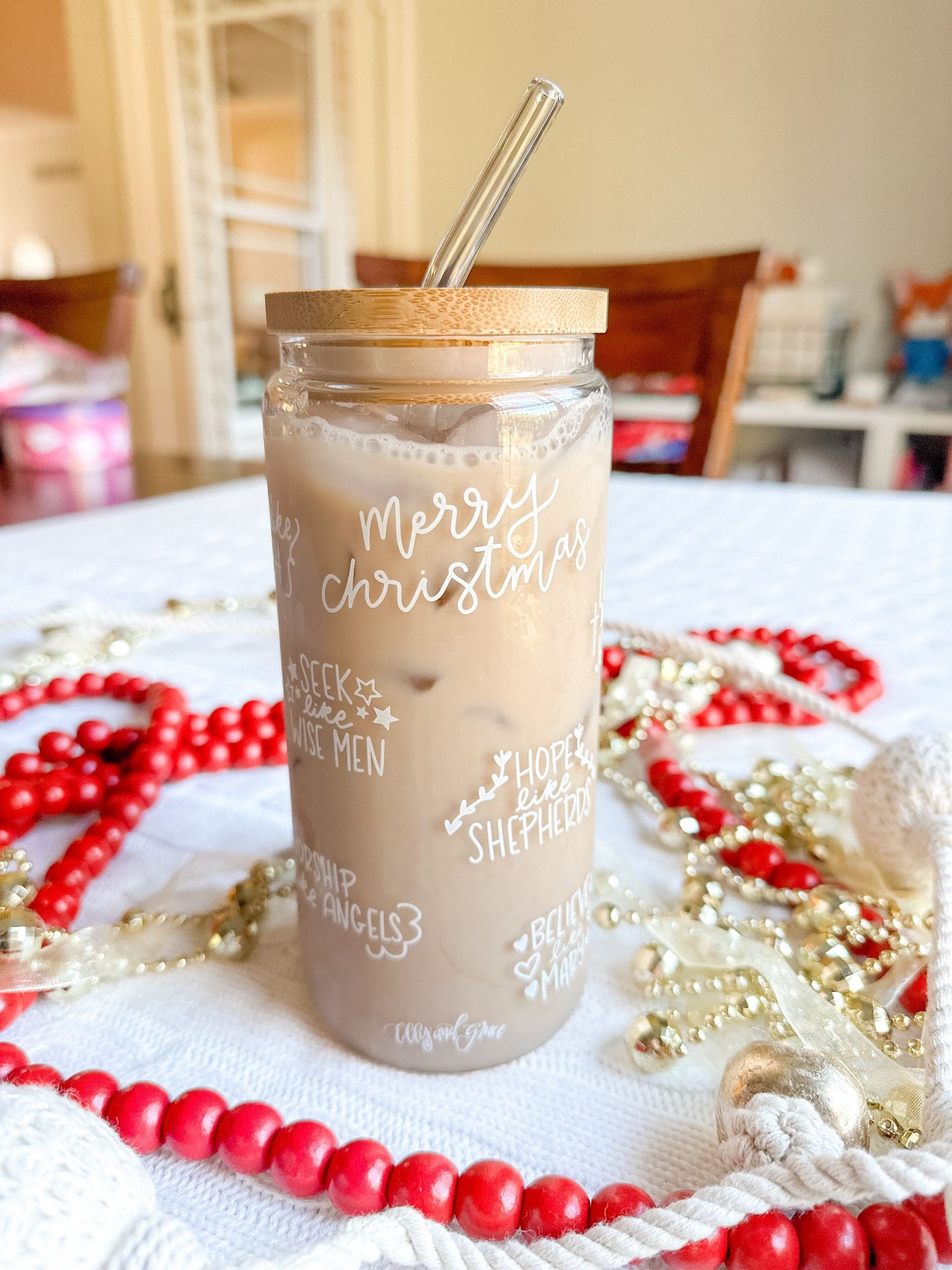 Believe Like Mary Inspirational Glass Tumbler