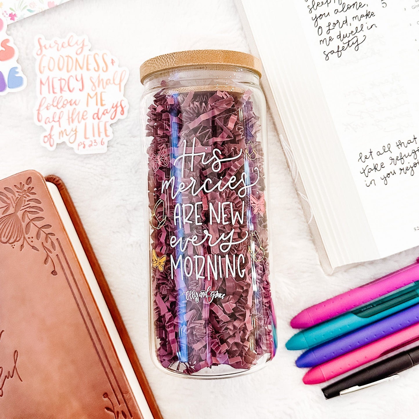 New Mercies Inspirational Glass Tumbler