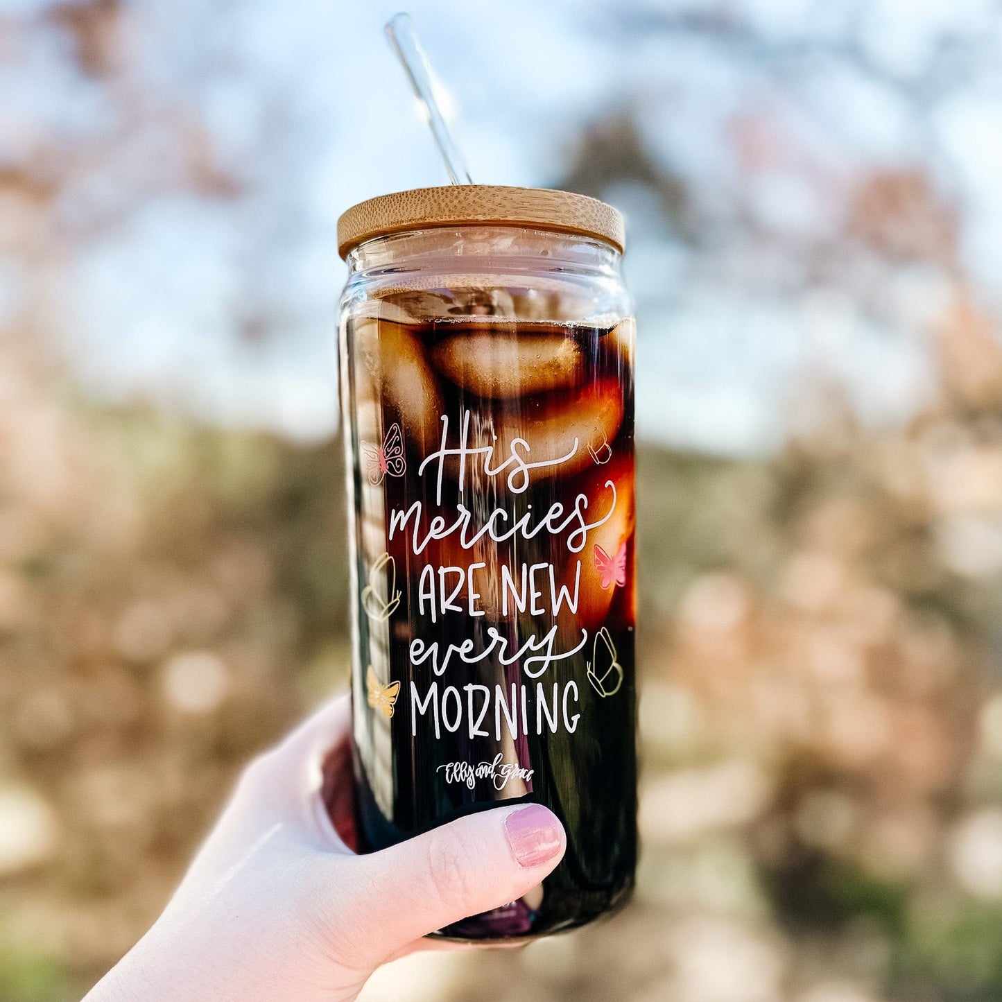 New Mercies Inspirational Glass Tumbler